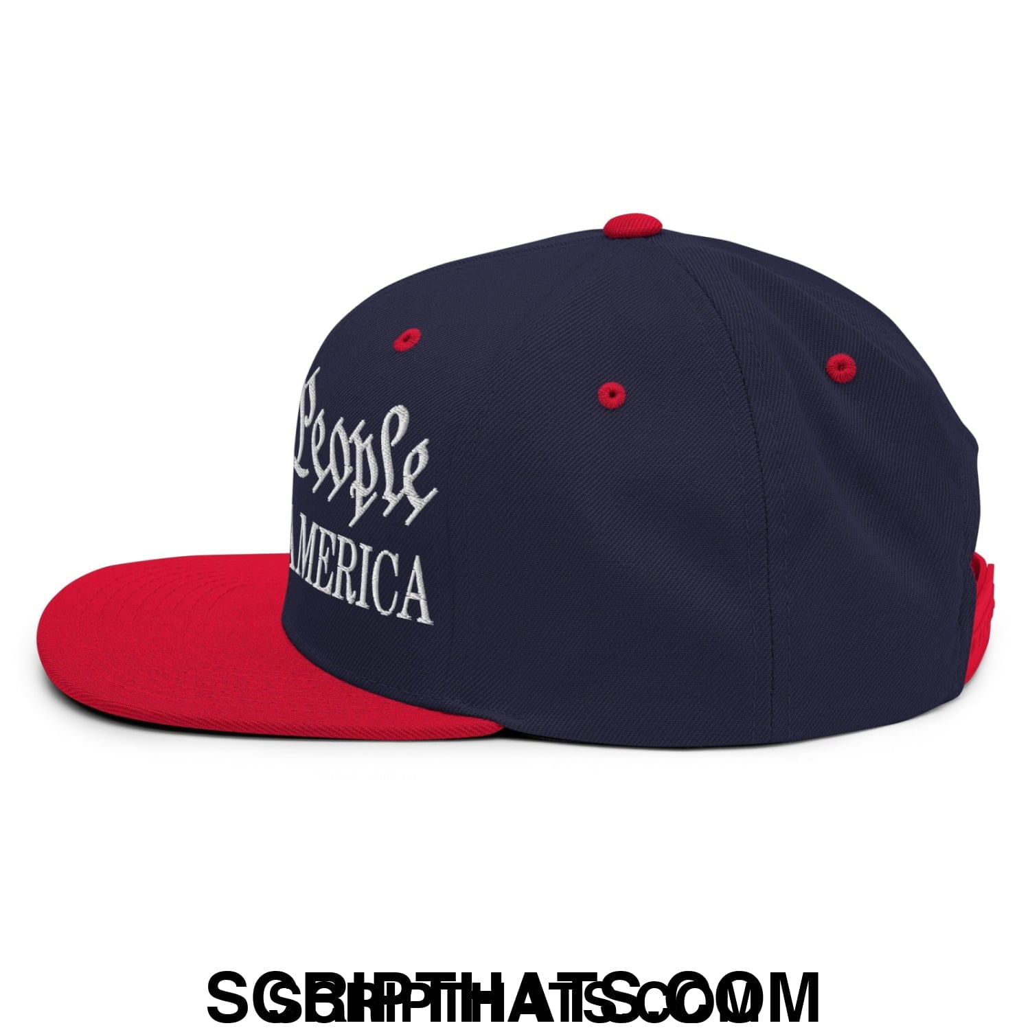 We The People No Kings in America Embroidered Flat Bill Brim Snapback Hat Heather Grey