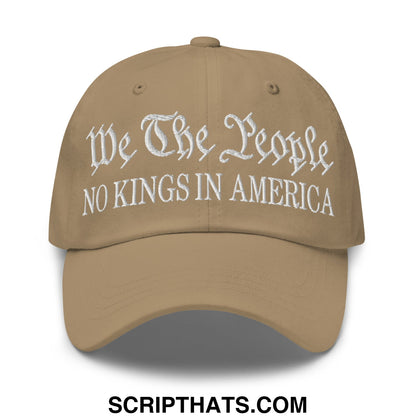 We The People No Kings in America Embroidered Unstructured Dad Hat Khaki