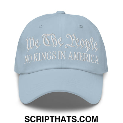 We The People No Kings in America Embroidered Unstructured Dad Hat Light Blue
