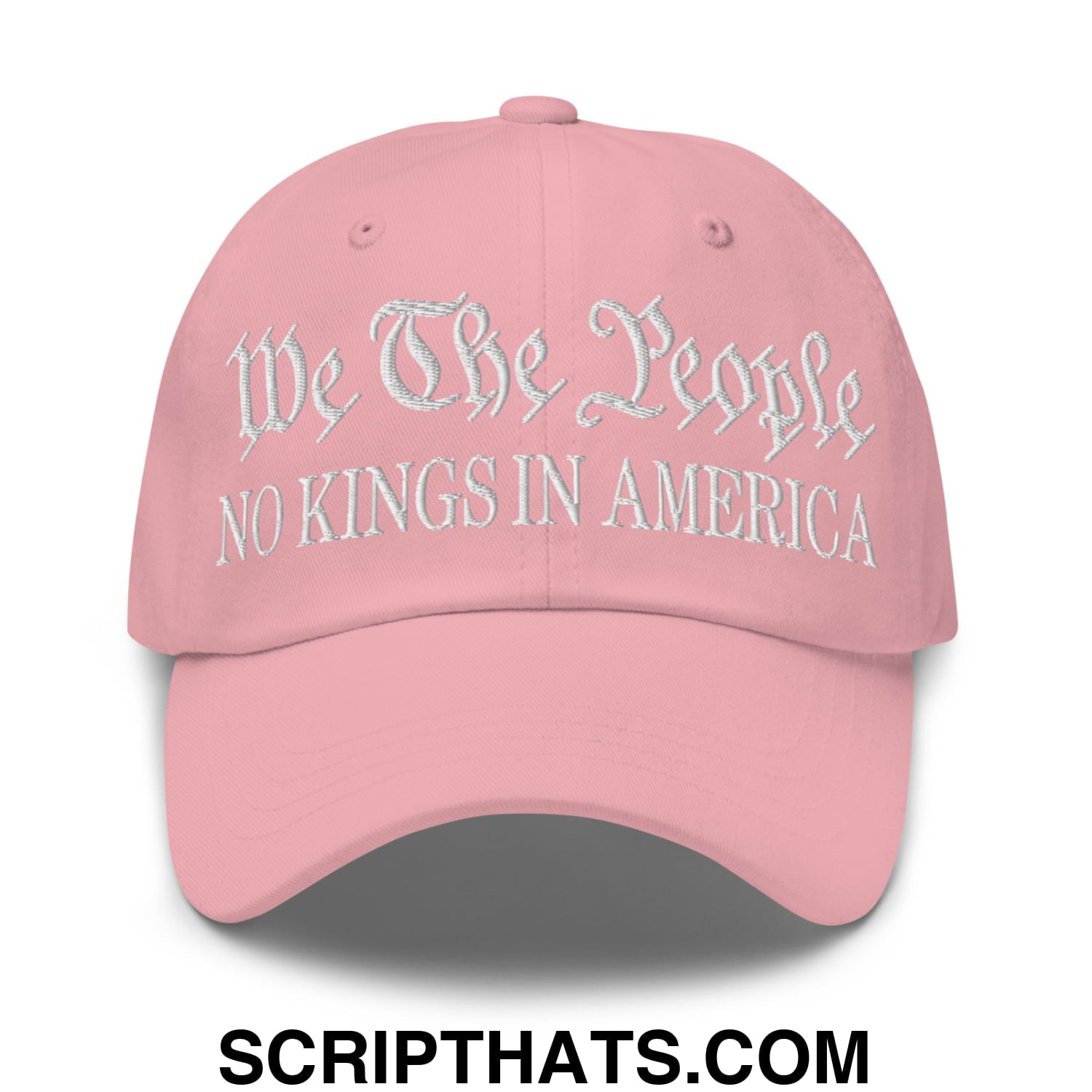 We The People No Kings in America Embroidered Unstructured Dad Hat Pink