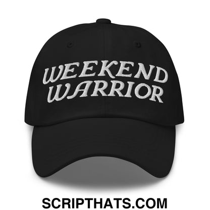 Weekend Warrior Embroidered Unstructured Dad Hat Black