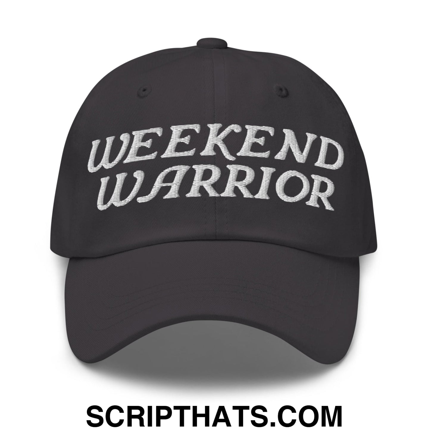 Weekend Warrior Embroidered Unstructured Dad Hat Dark Grey