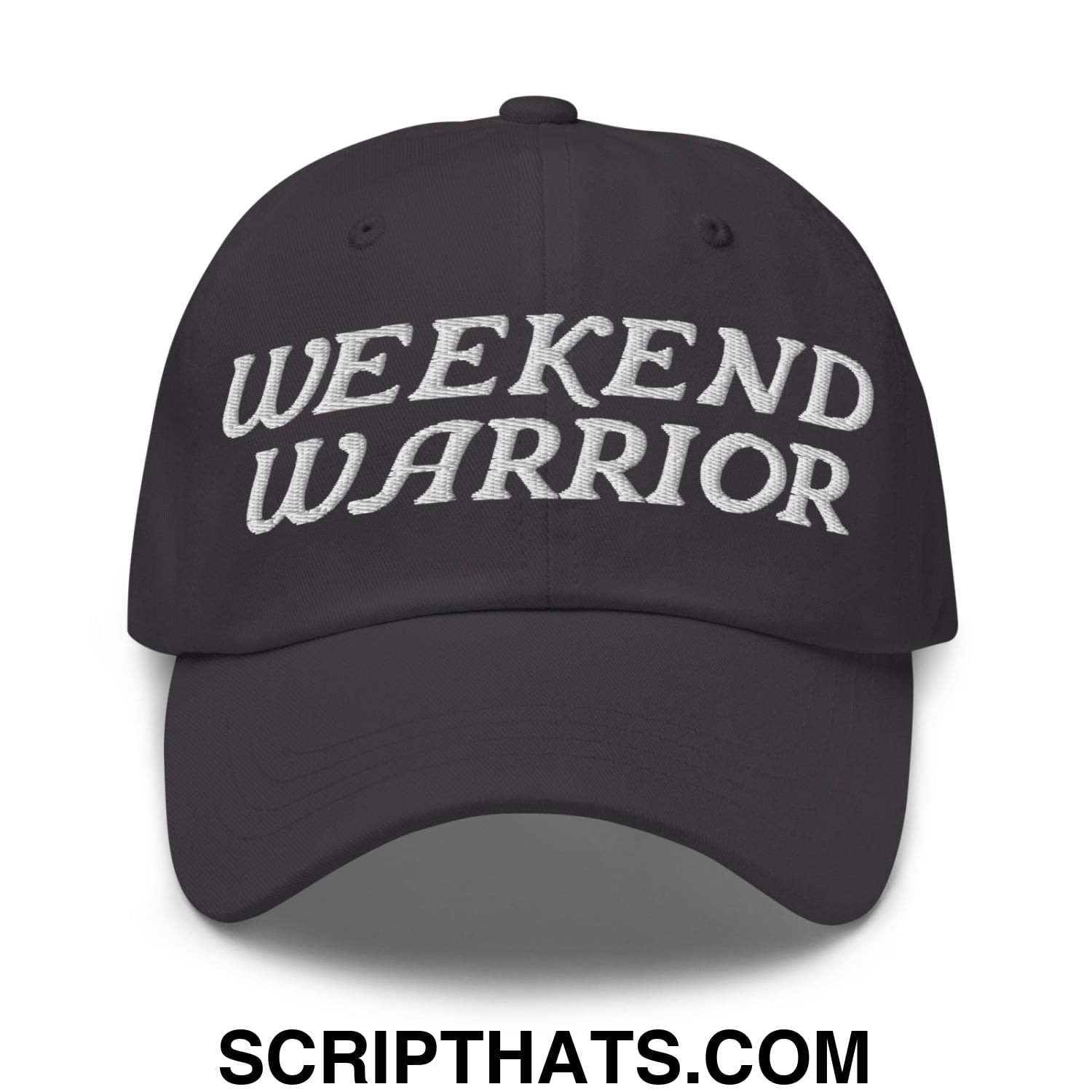 Weekend Warrior Embroidered Unstructured Dad Hat Dark Grey