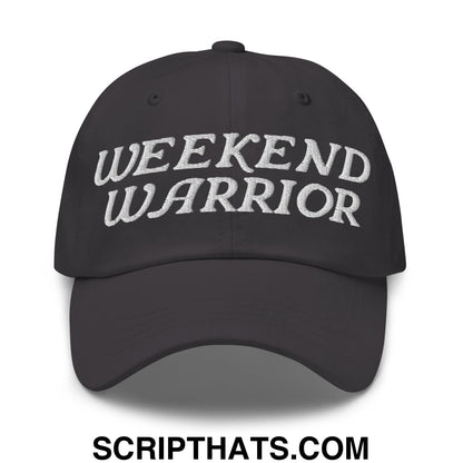 Weekend Warrior Embroidered Unstructured Dad Hat Dark Grey