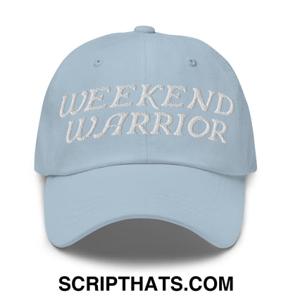 Weekend Warrior Embroidered Unstructured Dad Hat Light Blue