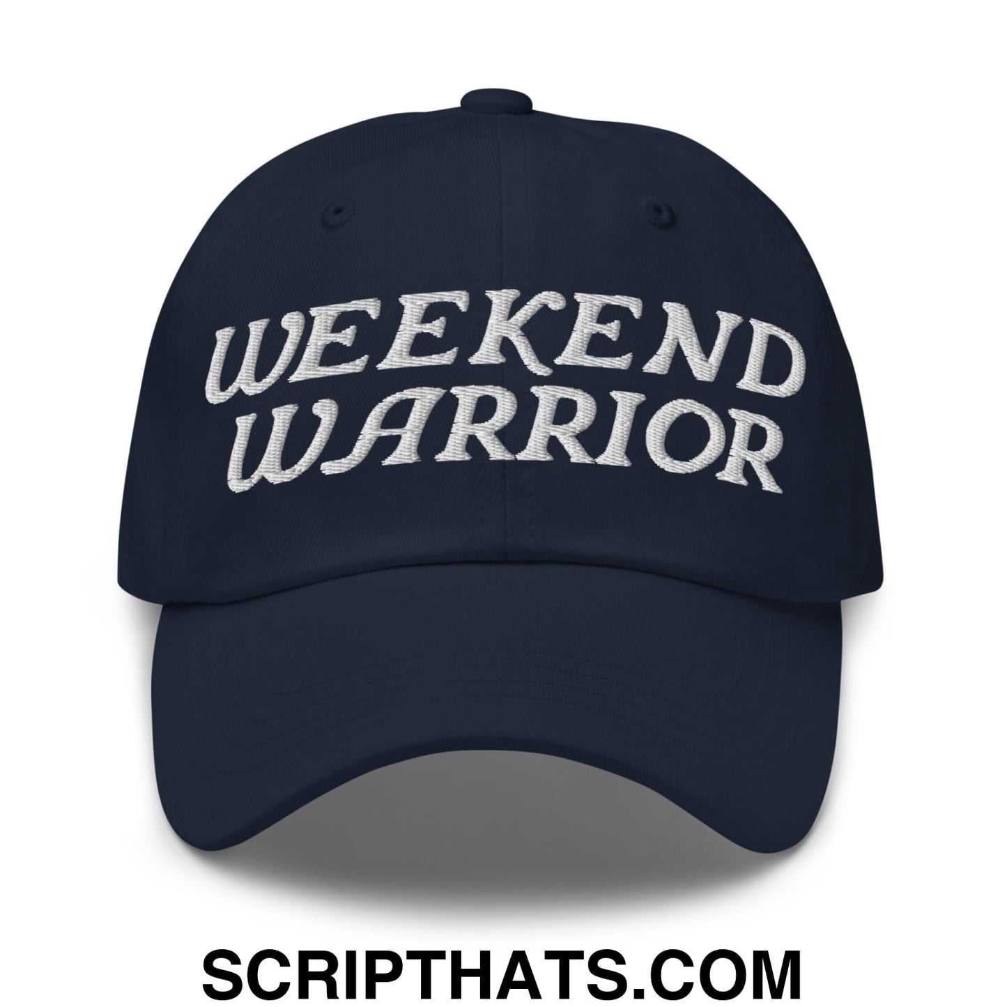 Weekend Warrior Embroidered Unstructured Dad Hat Navy