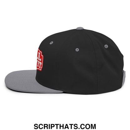 Well Sheeyit Embroidered Flat Bill Brim Snapback Hat Black Silver