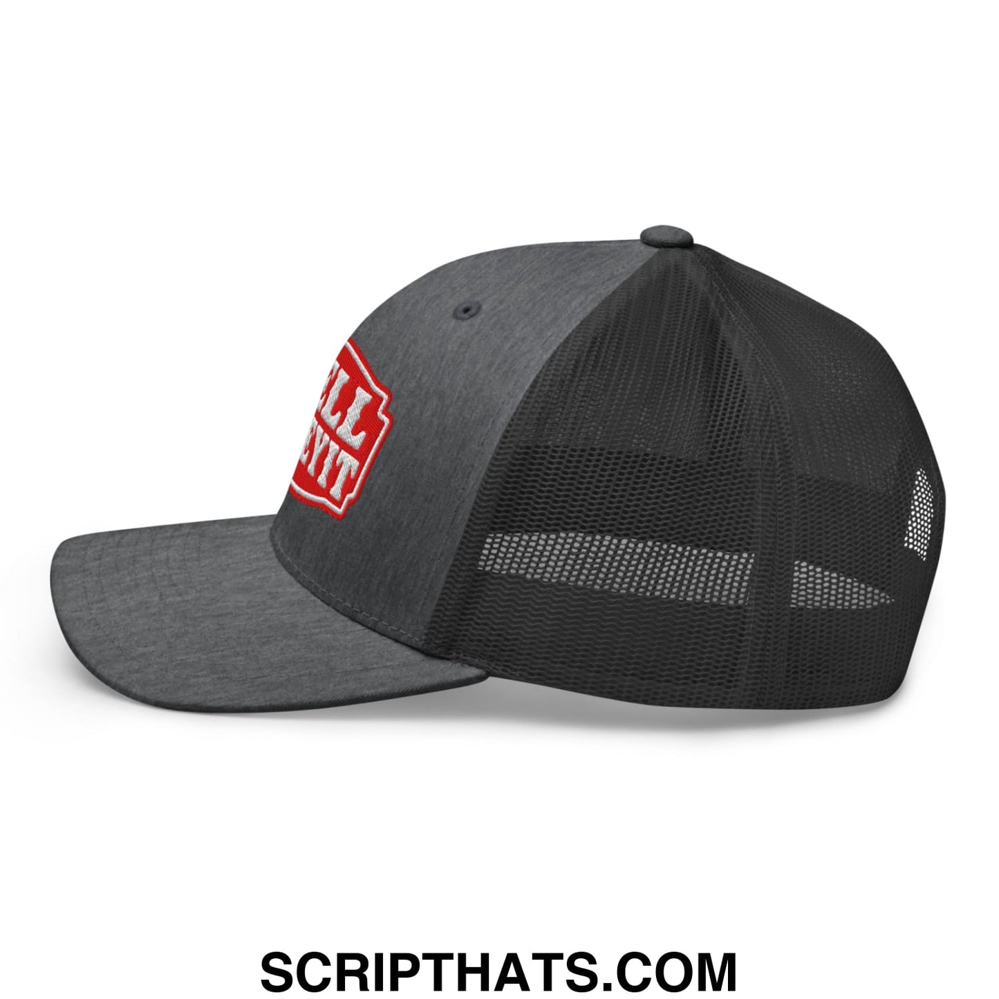 Well Sheeyit Embroidered Mesh Trucker Hat Dark Heather Gray