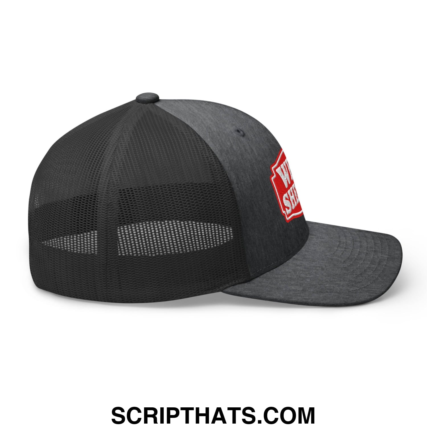 Well Sheeyit Embroidered Mesh Trucker Hat Dark Heather Gray