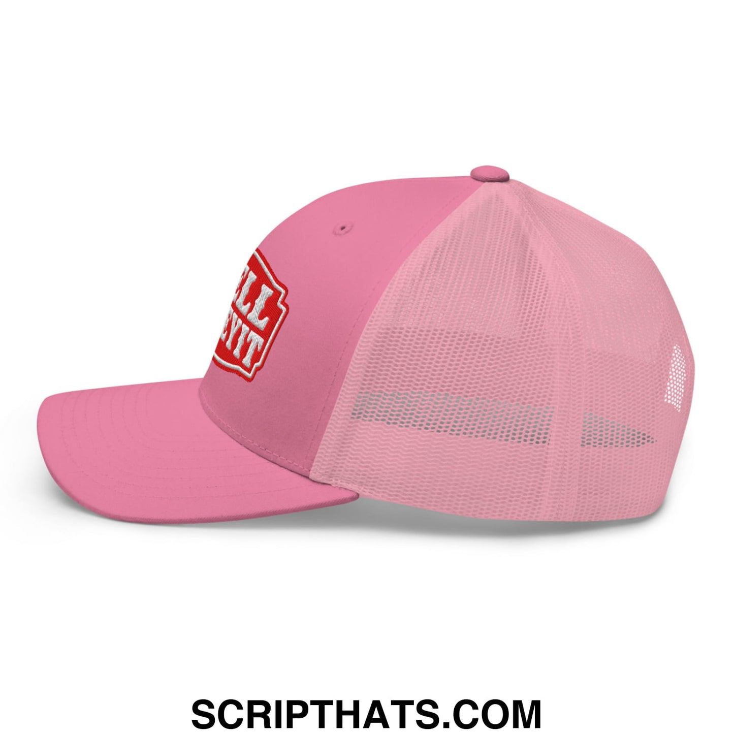 Well Sheeyit Embroidered Mesh Trucker Hat Pink