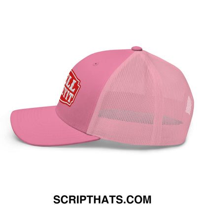 Well Sheeyit Embroidered Mesh Trucker Hat Pink
