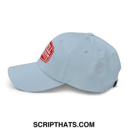 Well Sheeyit Embroidered Unstructured Dad Hat Light Blue