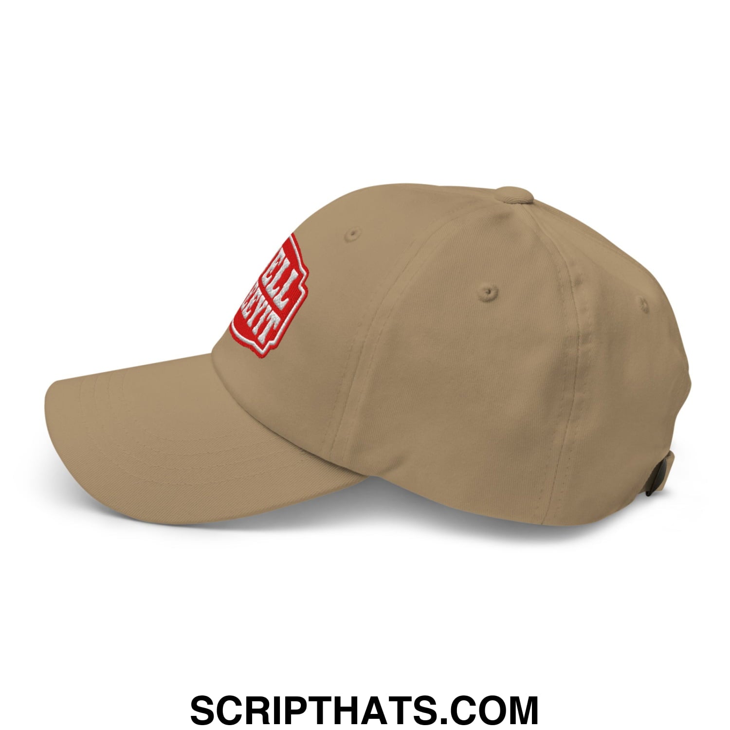 Well Sheeyit Embroidered Unstructured Dad Hat Khaki