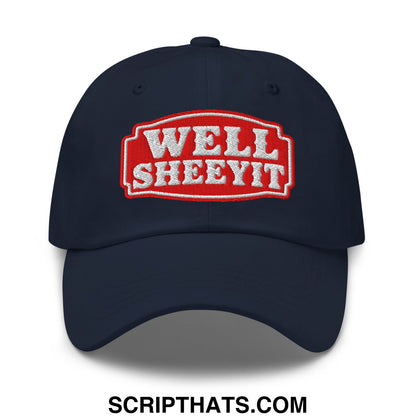 Well Sheeyit Embroidered Unstructured Dad Hat Navy