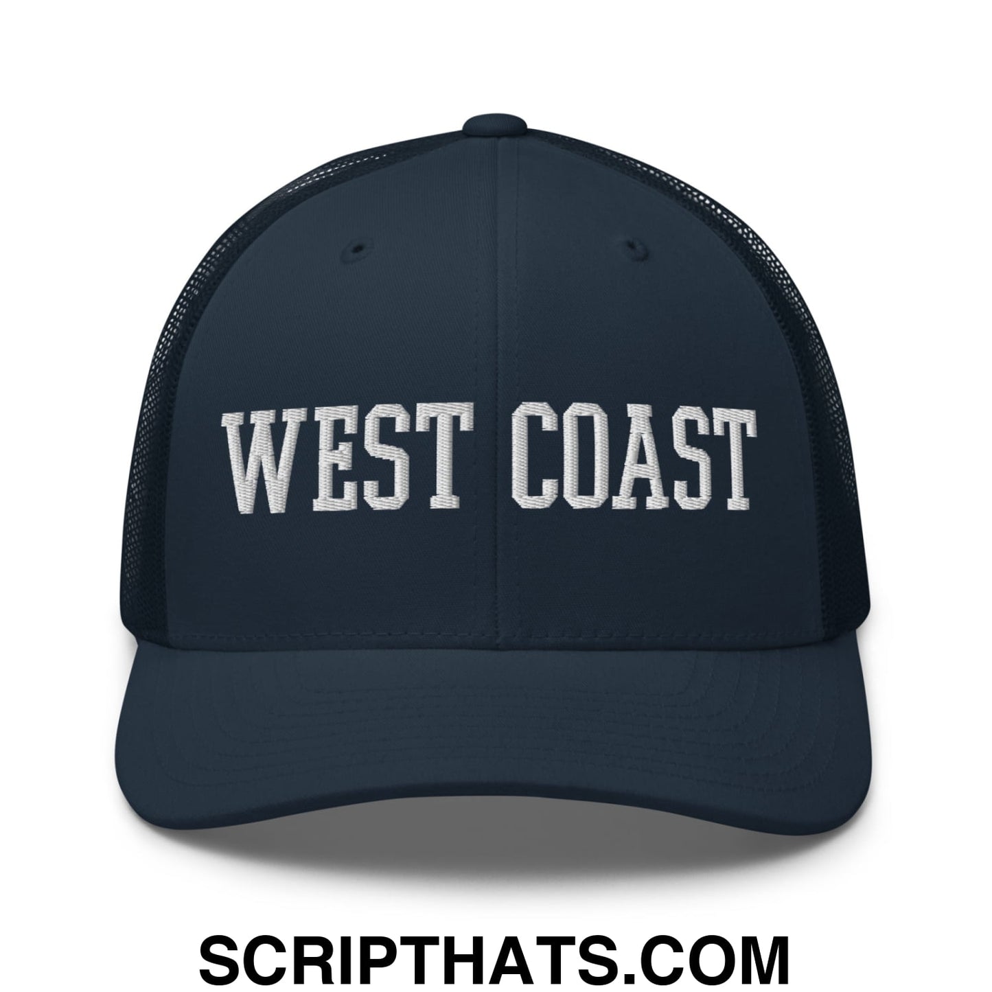 West Coast Embroidered Mesh Trucker Hat Navy