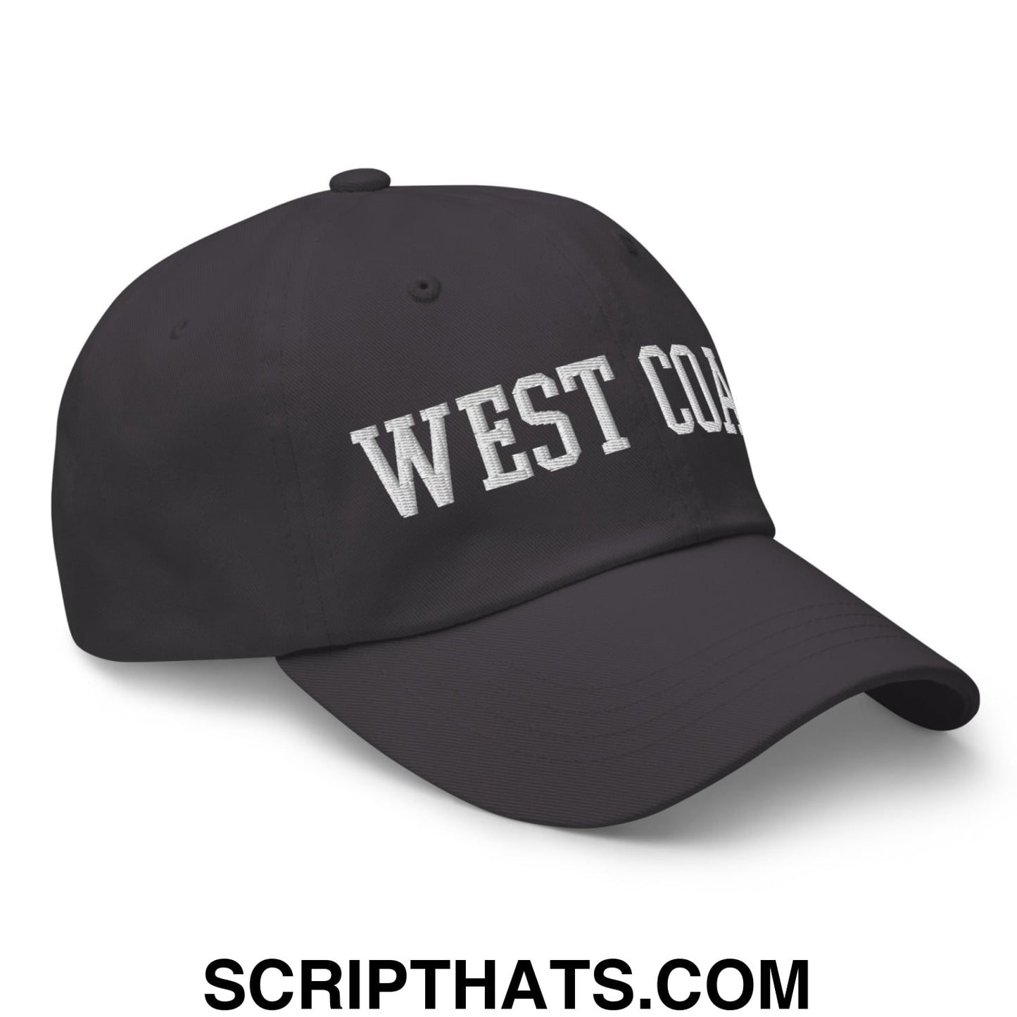 West Coast Embroidered Unstructured Dad Hat Dark Grey