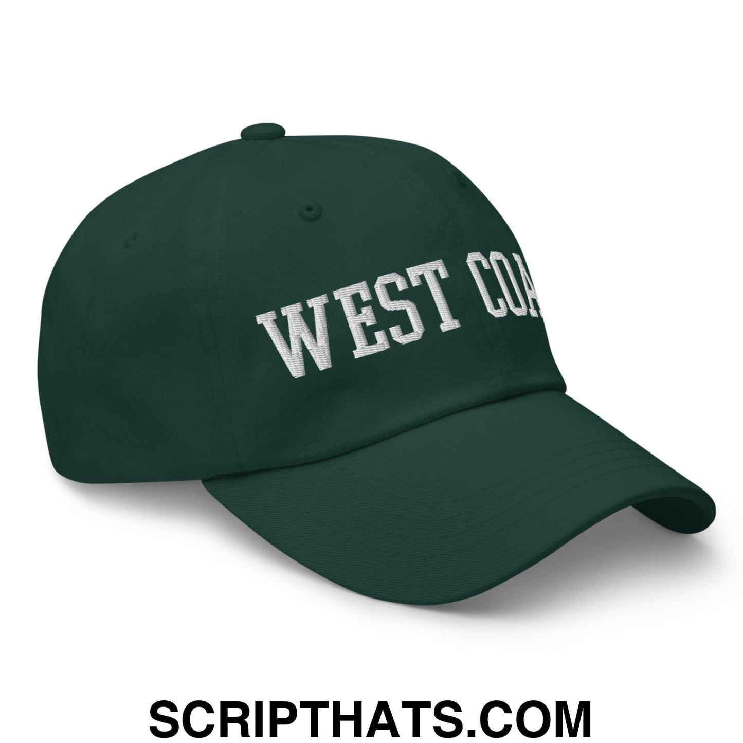 West Coast Embroidered Unstructured Dad Hat Spruce