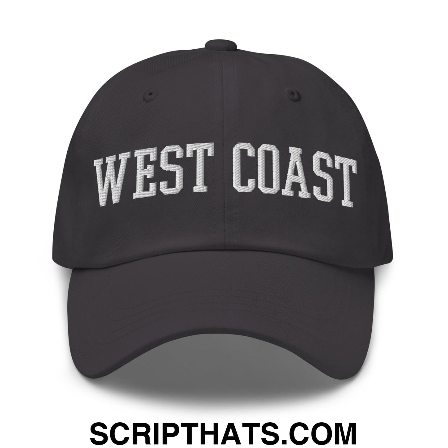 West Coast Embroidered Unstructured Dad Hat Dark Grey