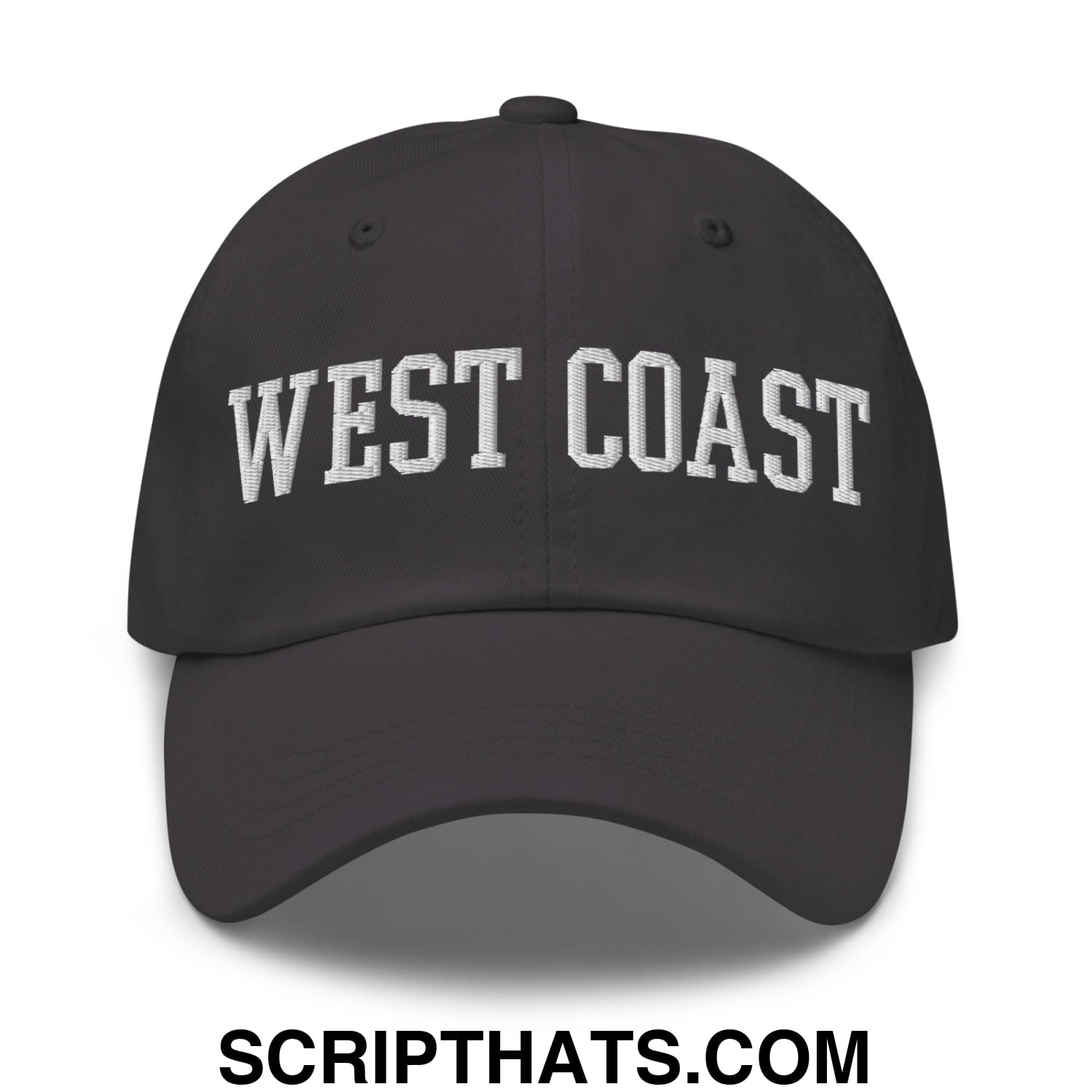 West Coast Embroidered Unstructured Dad Hat Dark Grey