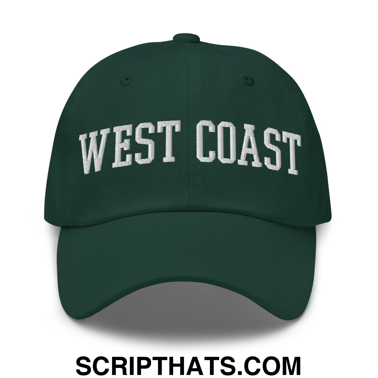 West Coast Embroidered Unstructured Dad Hat Spruce
