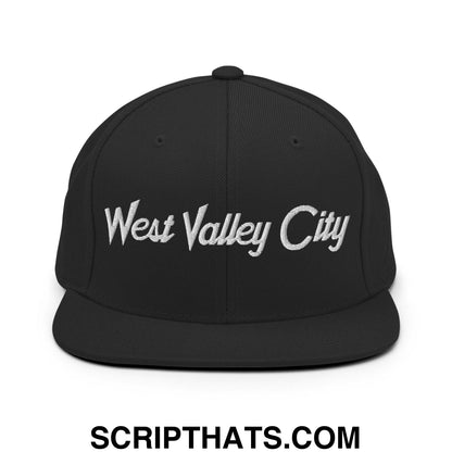 West Valley City Script Snapback Hat Black