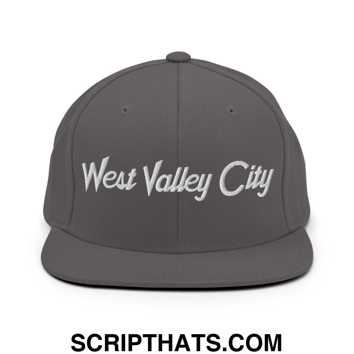 West Valley City Script Snapback Hat Dark Grey