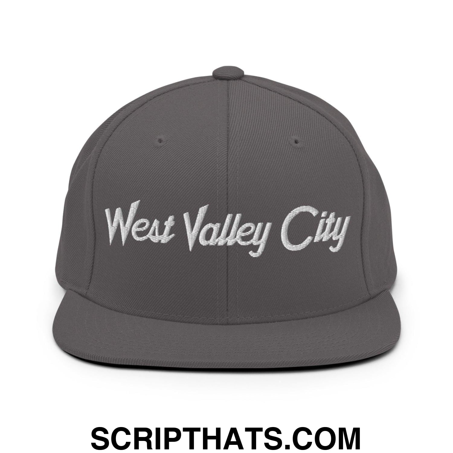 West Valley City Script Snapback Hat Dark Grey
