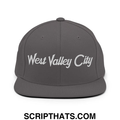 West Valley City Script Snapback Hat Dark Grey