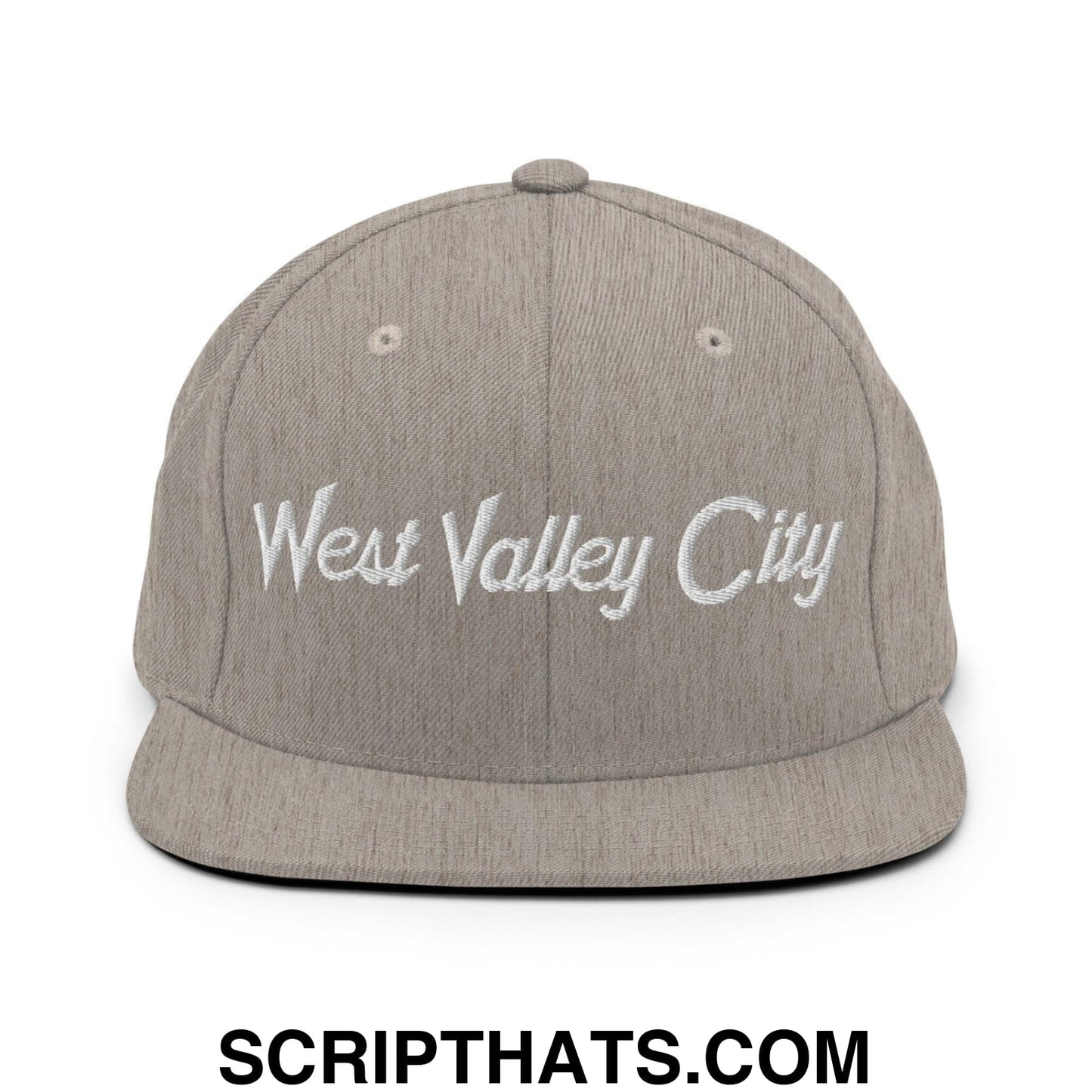 West Valley City Script Snapback Hat Heather Grey
