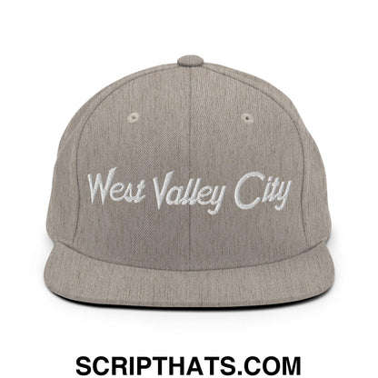 West Valley City Script Snapback Hat Heather Grey