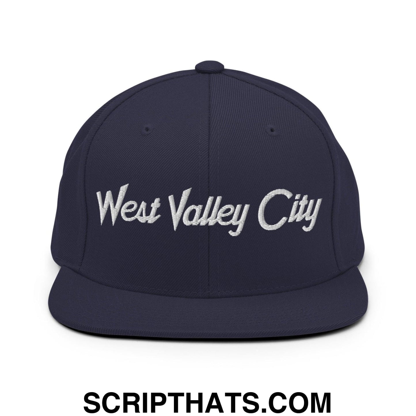 West Valley City Script Snapback Hat Navy