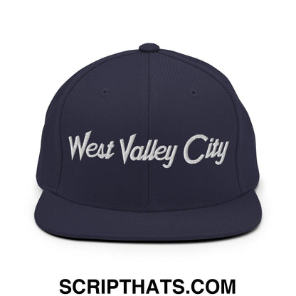 West Valley City Script Snapback Hat Navy