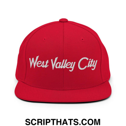 West Valley City Script Snapback Hat Red