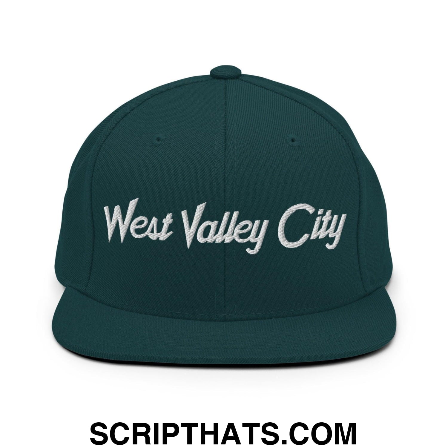 West Valley City Script Snapback Hat Spruce