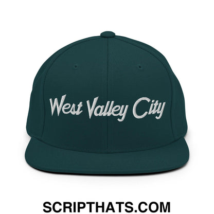 West Valley City Script Snapback Hat Spruce