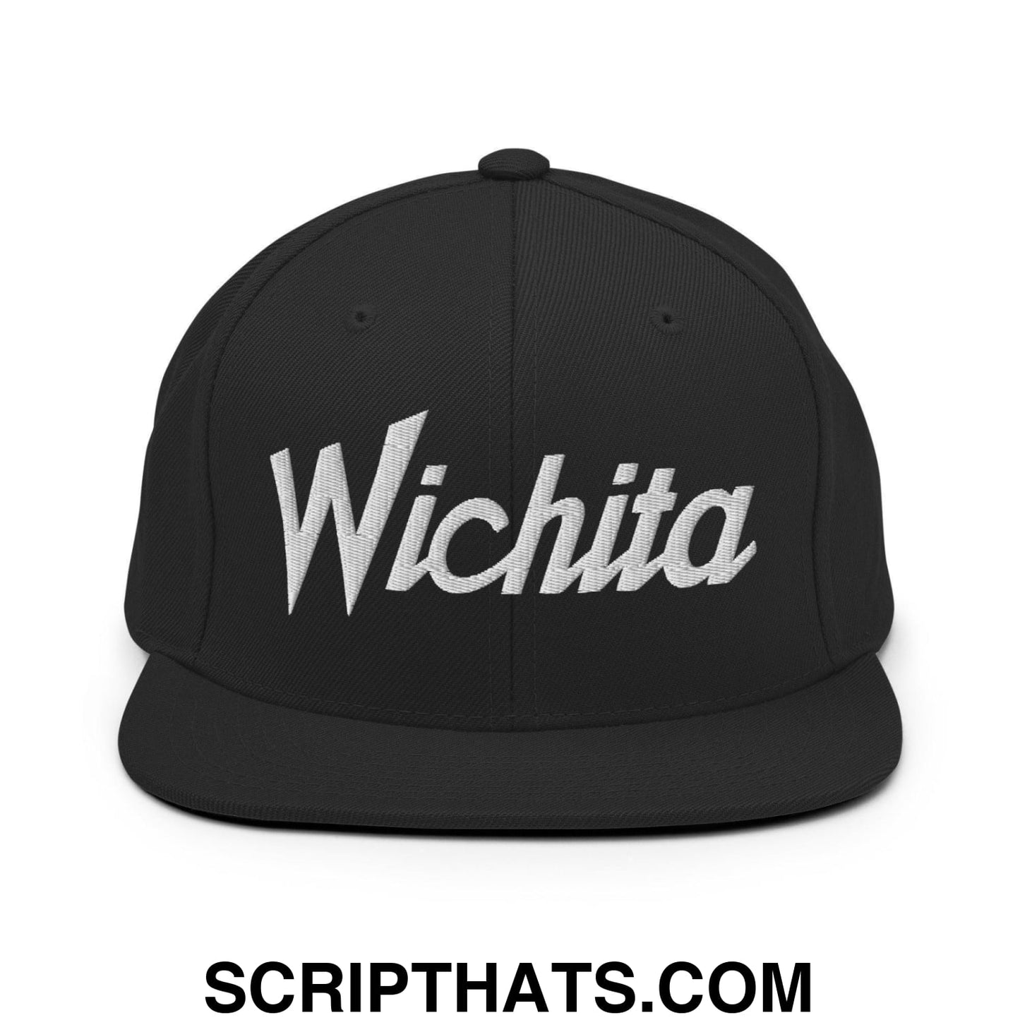 Wichita Script Snapback Hat Black