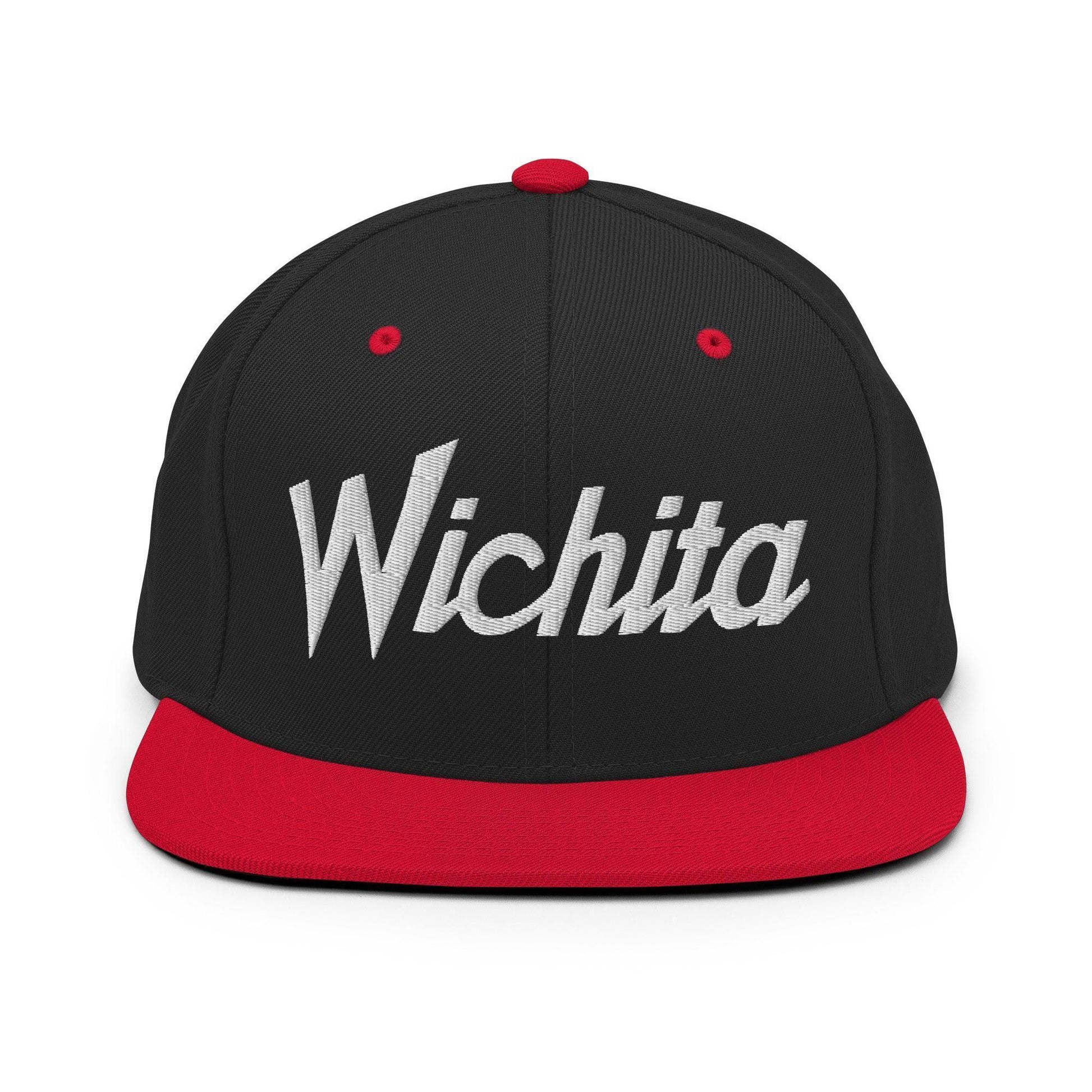 Wichita Script Snapback Hat Black/ Red