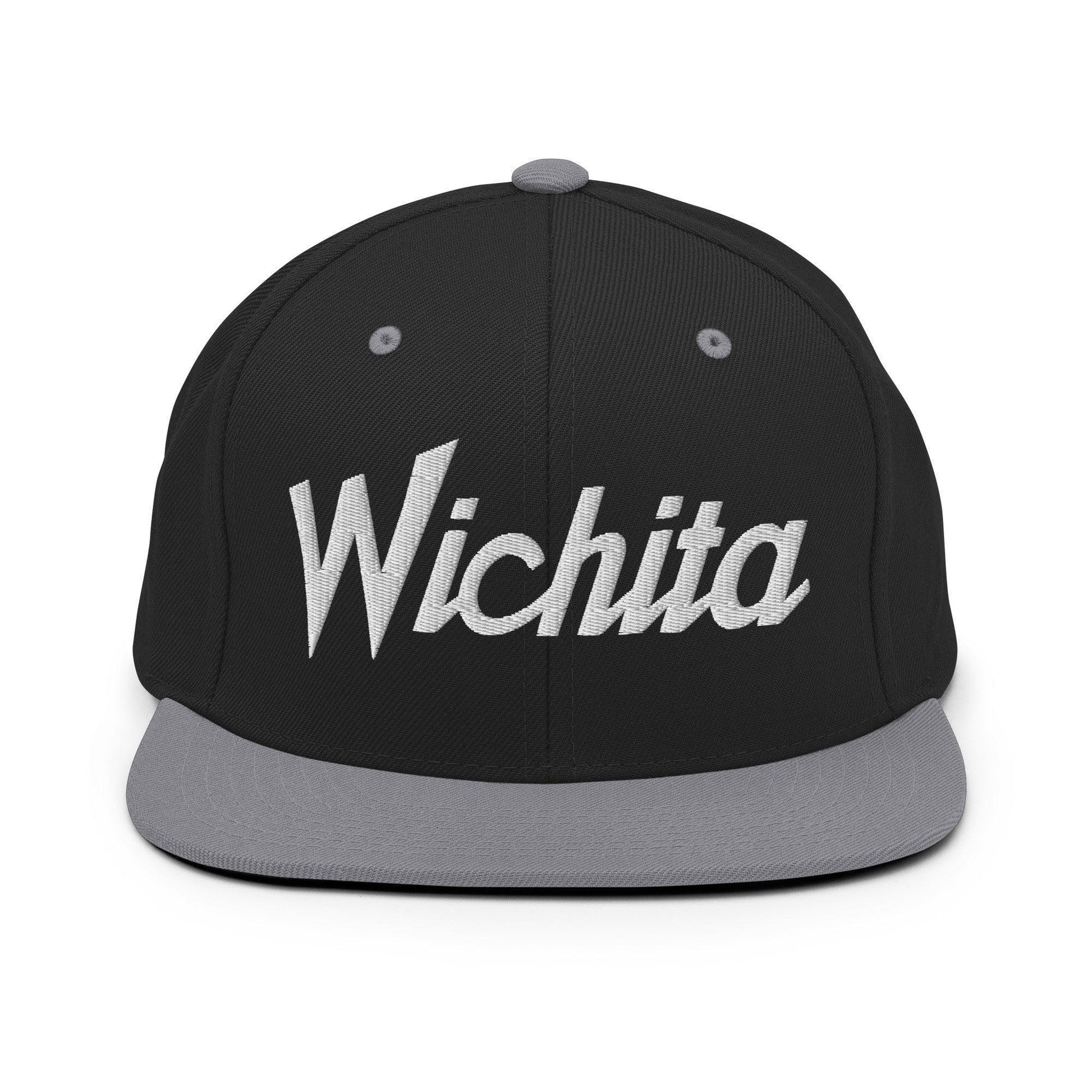 Wichita Script Snapback Hat Black/ Silver