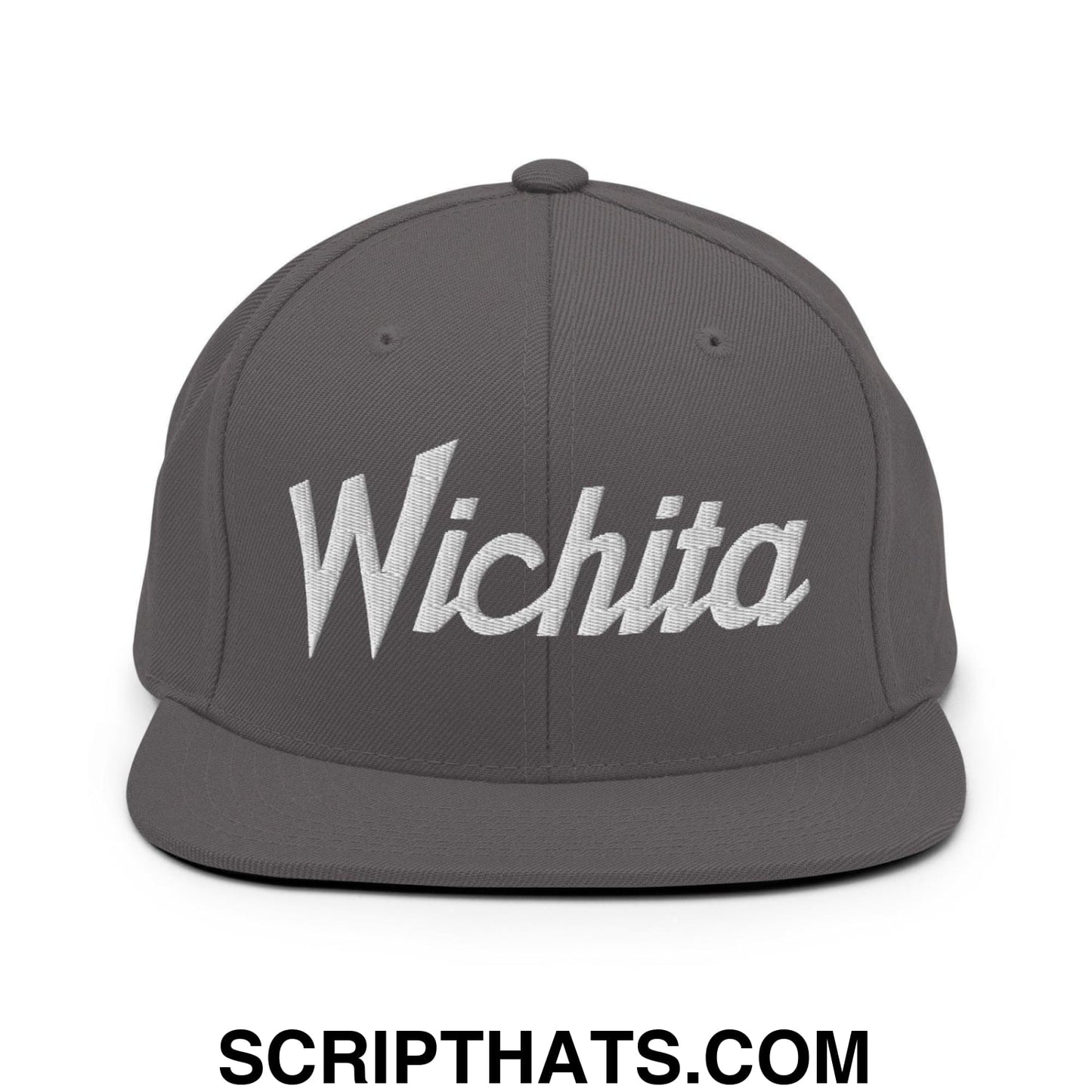 Wichita Script Snapback Hat Dark Grey
