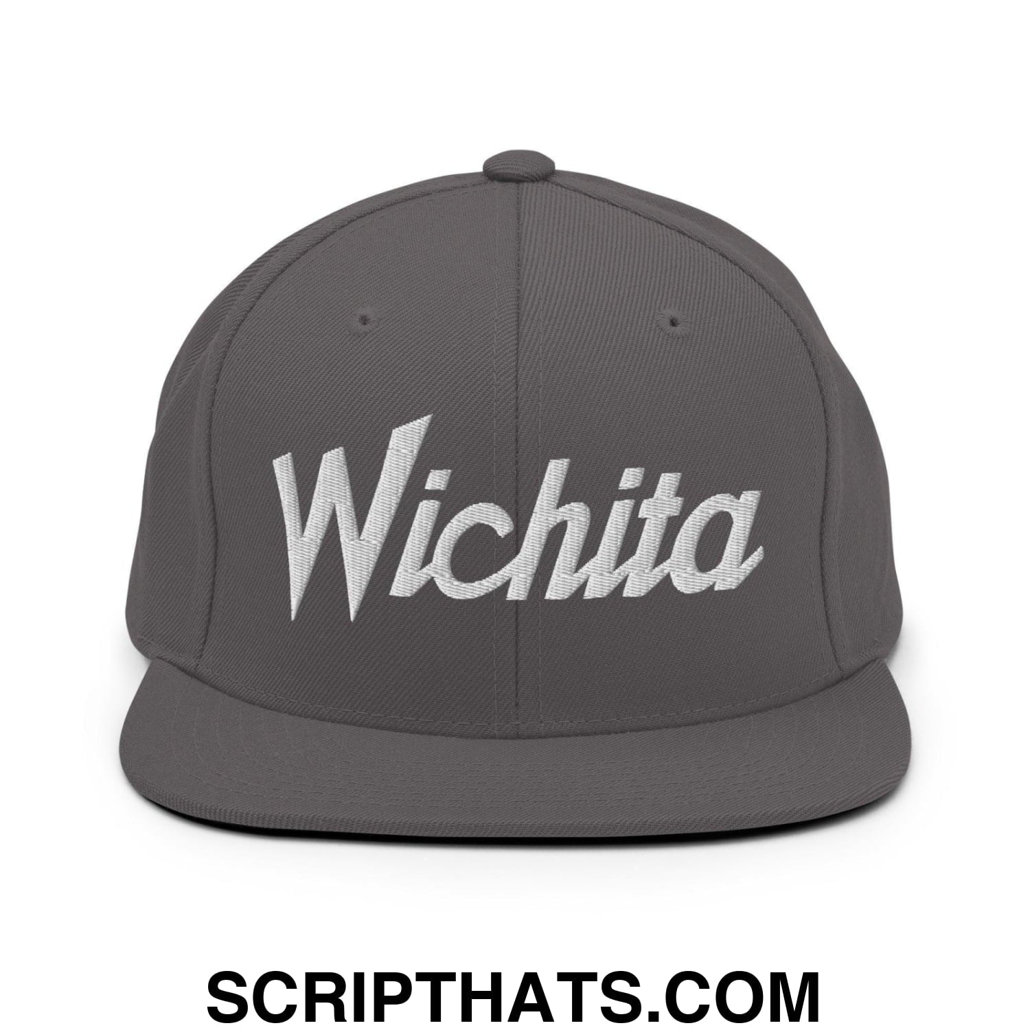 Wichita Script Snapback Hat Dark Grey