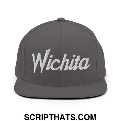 Wichita Script Snapback Hat Dark Grey