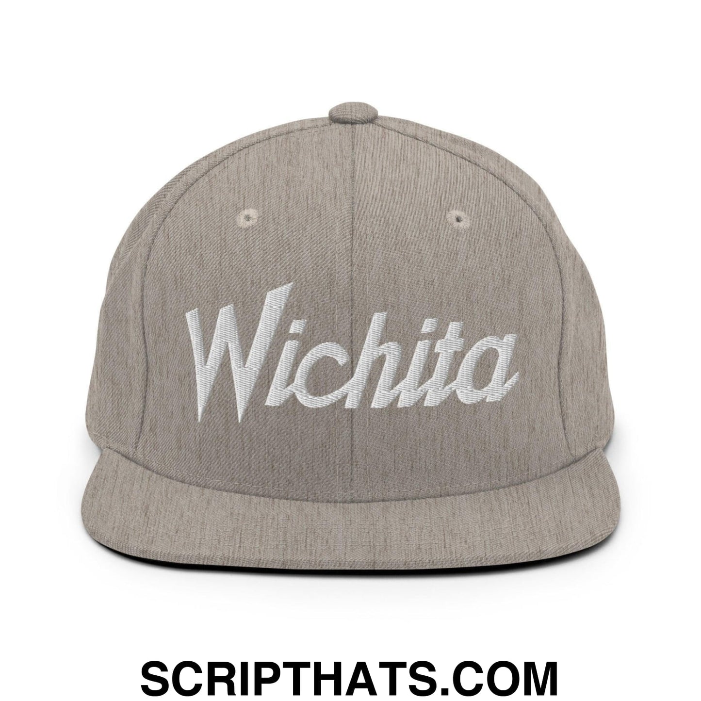Wichita Script Snapback Hat Heather Grey