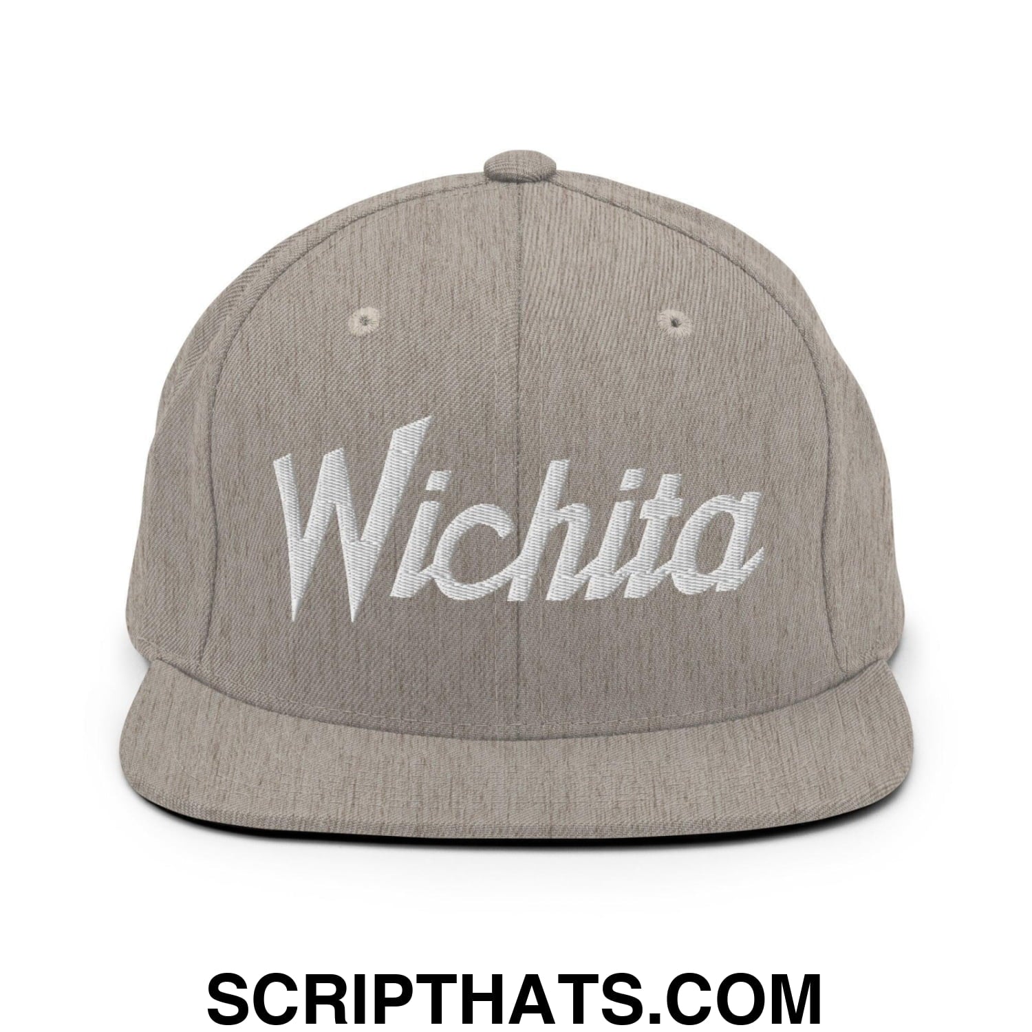 Wichita Script Snapback Hat Heather Grey