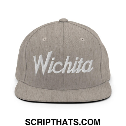 Wichita Script Snapback Hat Heather Grey
