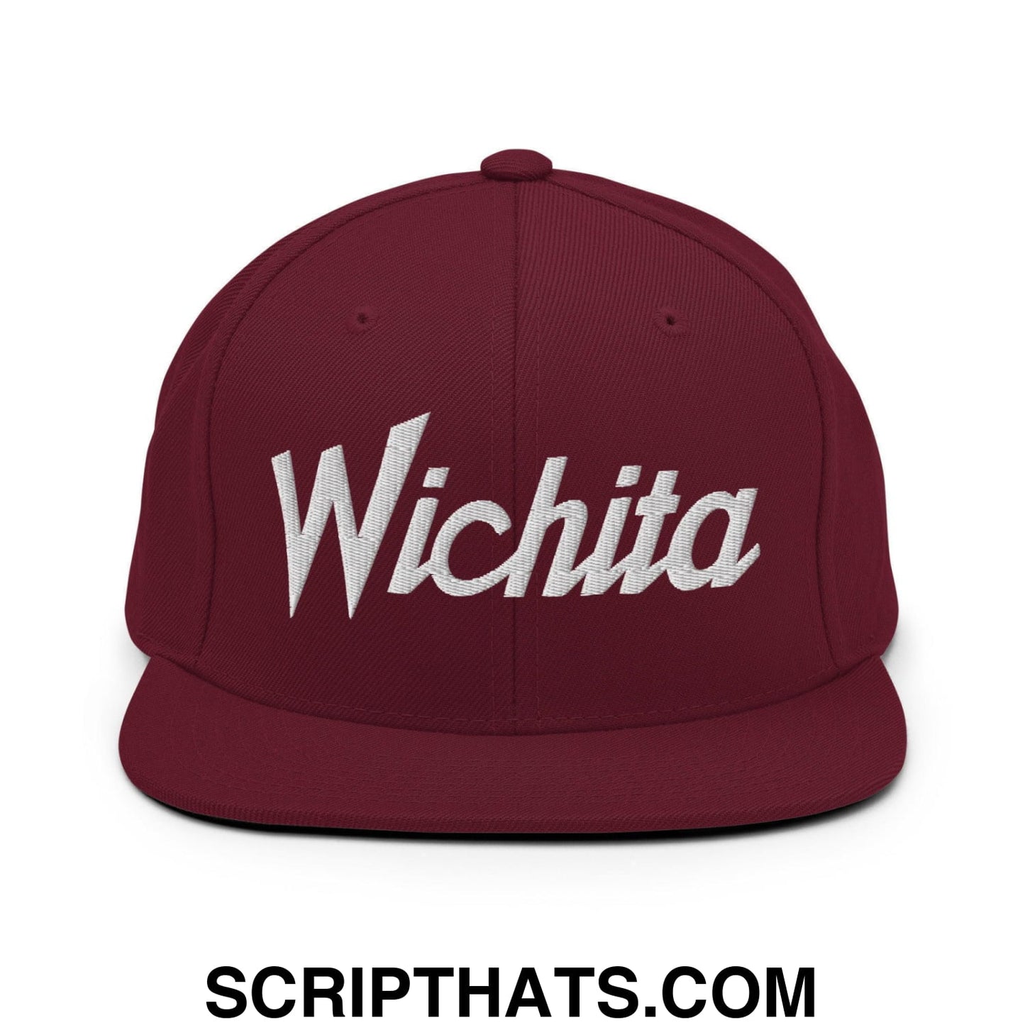 Wichita Script Snapback Hat Maroon