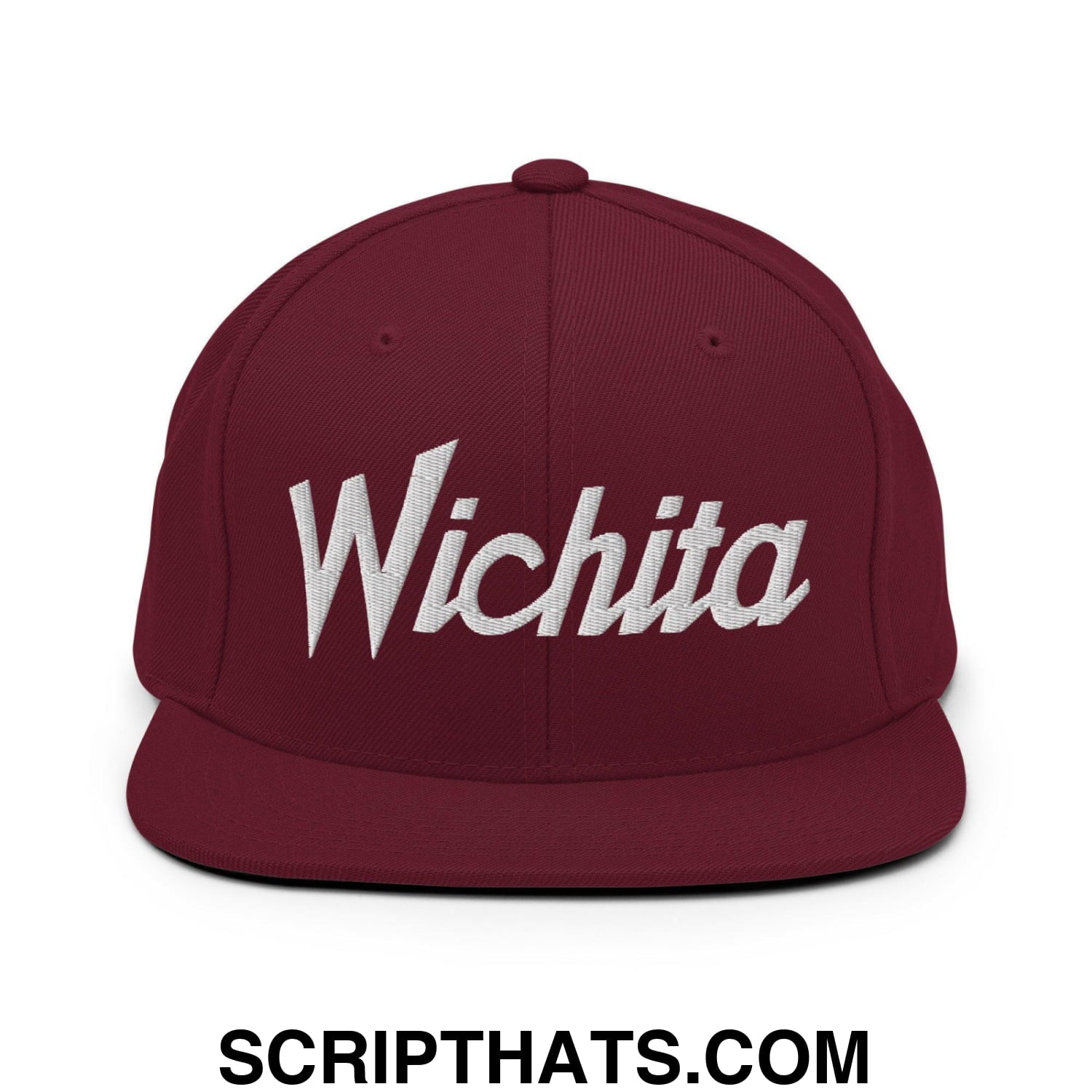 Wichita Script Snapback Hat Maroon