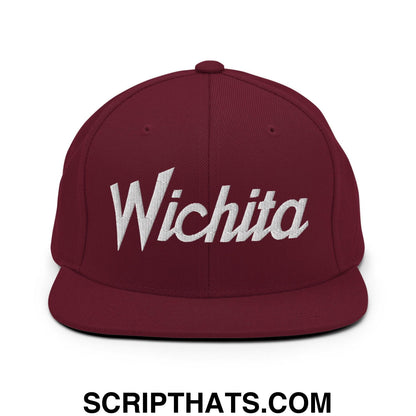 Wichita Script Snapback Hat Maroon