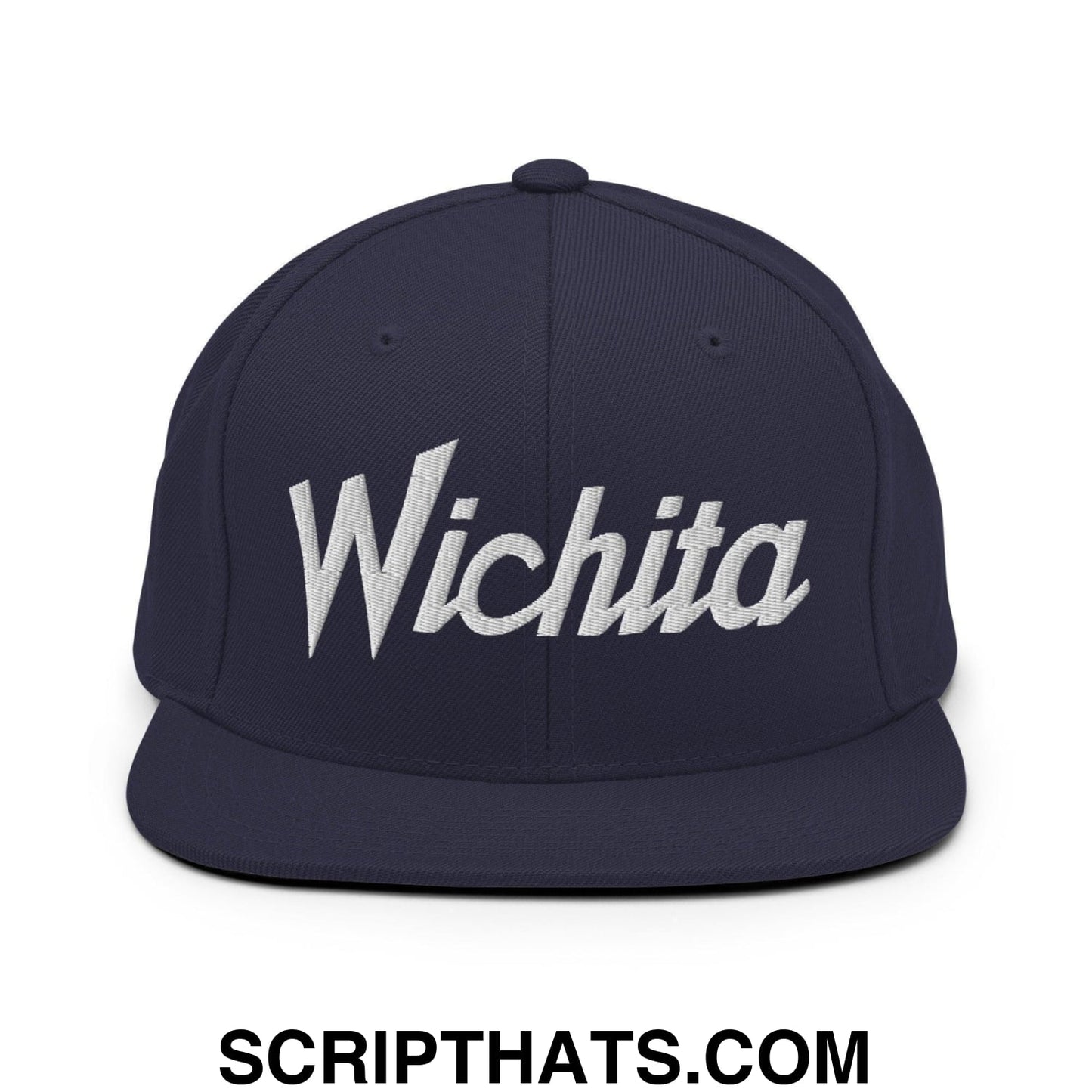 Wichita Script Snapback Hat Navy