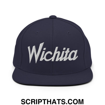 Wichita Script Snapback Hat Navy