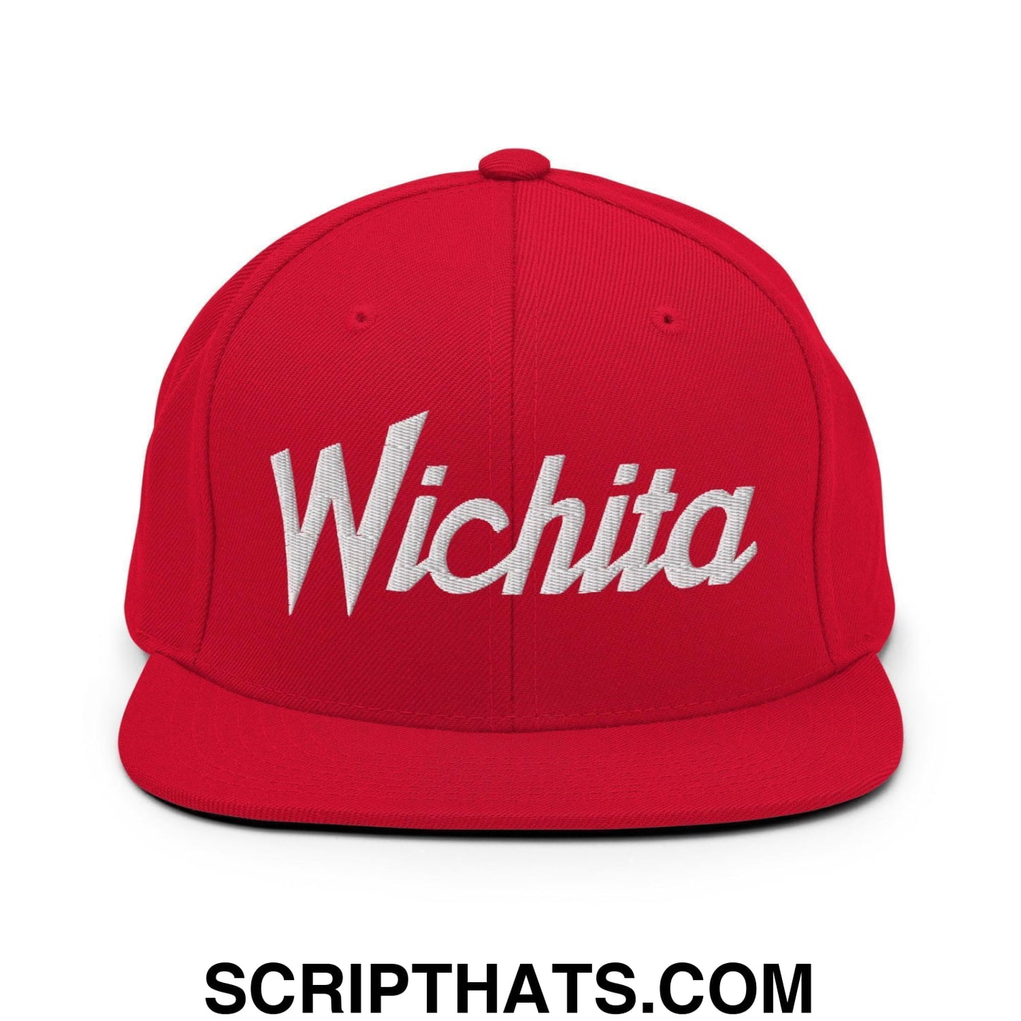 Wichita Script Snapback Hat Red